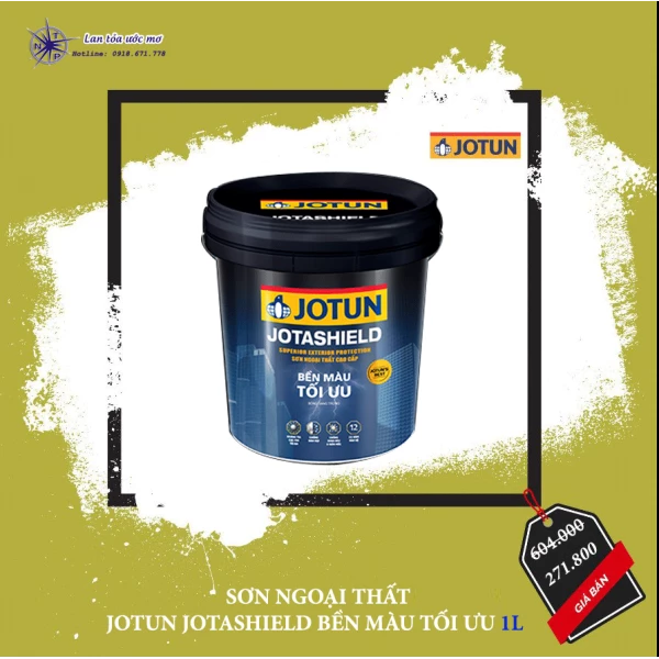 Sơn Ngoại Thất Jotun Jotashield Bền Màu Tối Ưu