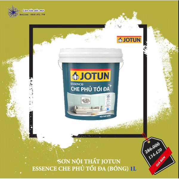 Sơn Nội Thất Jotun Essence Che Phủ Tối Đa Bóng