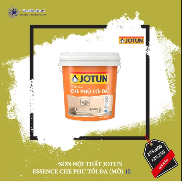 Sơn Nội Thất Jotun Essence Che Phủ Tối Đa Mờ